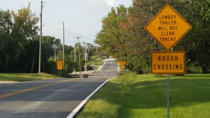 Road sign warning