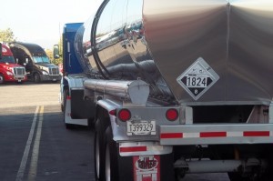 Tanker truck of Sodium Hydroxide Solution