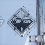 Hazard class 8 corrosive placard