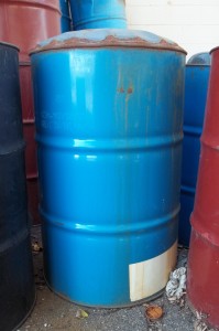 Container of hazardous material in poor condition