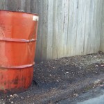 55-gallon container of leaking waste