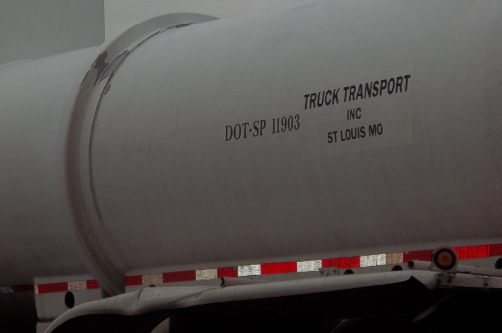 DOT-SP 11903 special permit on a cargo tank motor vehicle