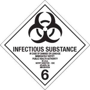 Hazard Division 6.2 Infectious Substance HazMat Label