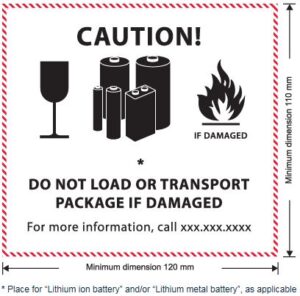 Lithium Battery Handling Label