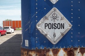 Hinged placard for Poison HazMat