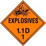 HazMat Label for Hazard Division 1.1 Explosive Compatibility Group D