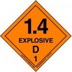 HazMat Label for Hazard Division 1.4 Explosive Compatibility Group D
