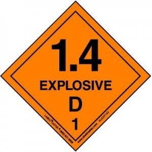 HazMat Label for Hazard Division 1.4 Explosive Compatibility Group D