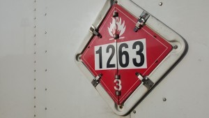 Class 3 Flammable Liquid Placard with Identification Number 1263