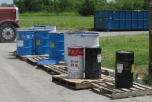 Outdoor storage of hazardous waste containers