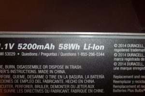 58 Wh lithium ion battery