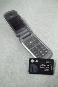 Lithium ion battery and flip phone