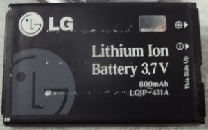 Lithium ion battery for cell phone