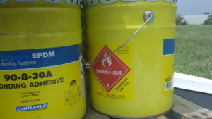 5-gallon drum of Class 3 Flammable Liquid Adhesive