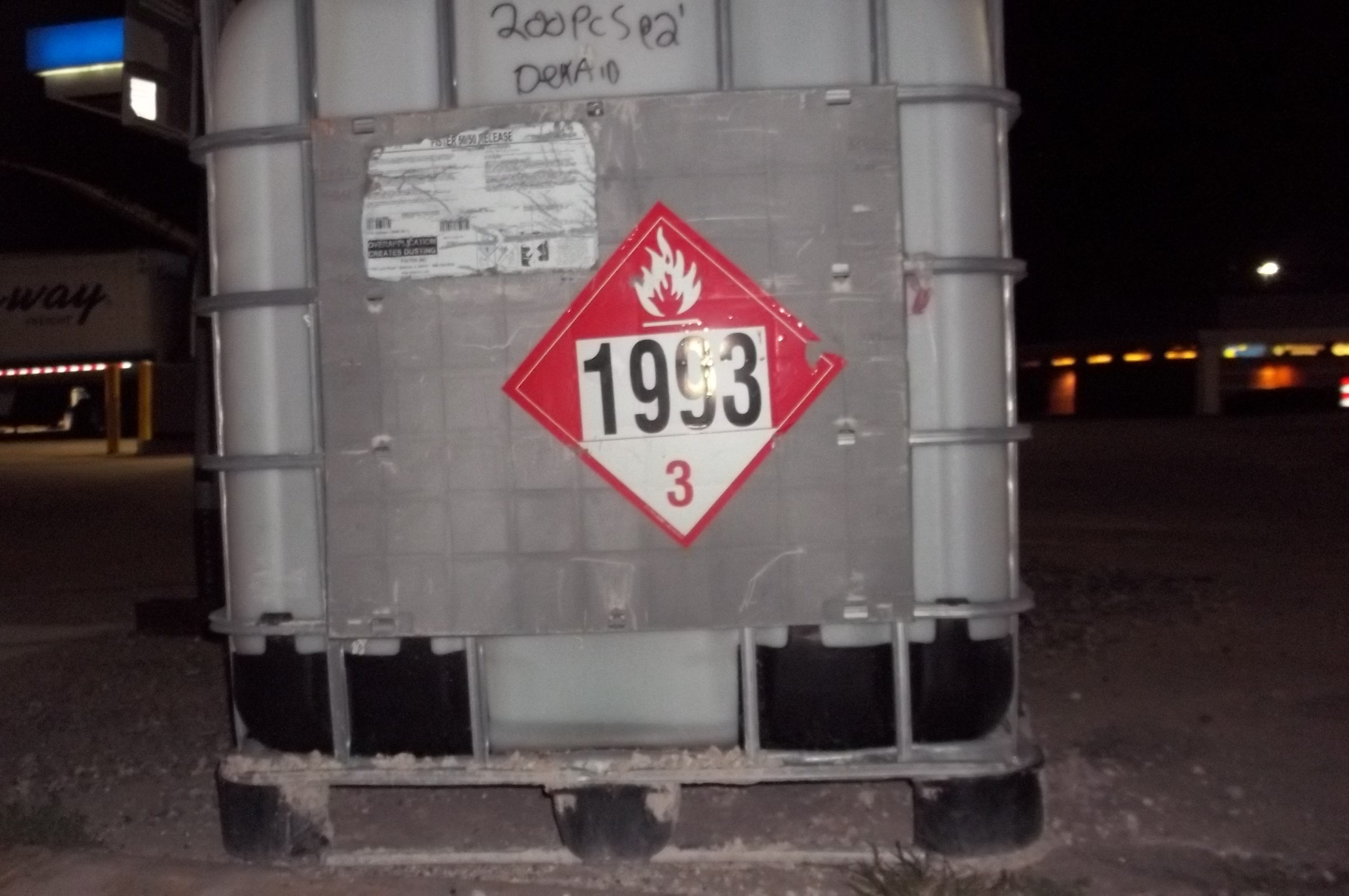 HazMat Labels, Markings, and Placards on an Intermediate Bulk Container