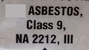 Shipping description for non-friable asbestos
