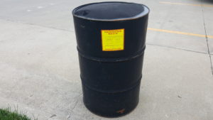 55-gallon drum of hazardous waste