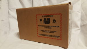 Package with lithium ion battery label