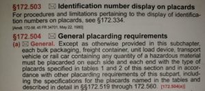 Image of USDOT Regulations for Placards