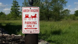 Amish Wagon Parking Only Sign