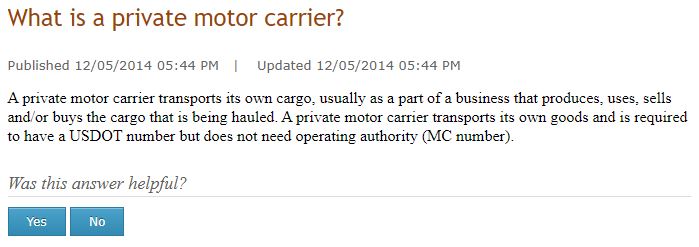 FAQ Private Carrier