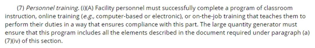 40 CFR 262.17(a)(7)(i)(A)